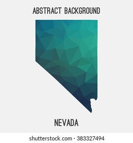 Nevada state map in geometric polygonal style.Abstract tessellation,modern design background. Vector illustration EPS8