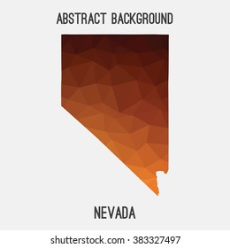Nevada state map in geometric polygonal style.Abstract tessellation,modern design background. Vector illustration EPS8