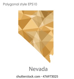 Nevada state map in geometric polygonal,mosaic style.Abstract gems triangle,modern design background. Vector illustration EPS10