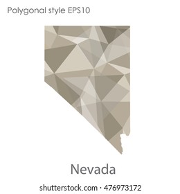 Nevada state map in geometric polygonal,mosaic style.Abstract gems triangle,modern design background. Vector illustration EPS10