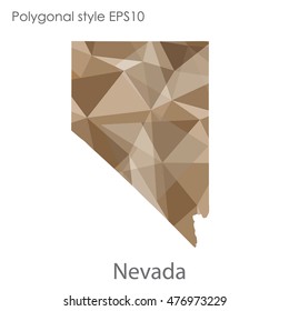 Nevada state map in geometric polygonal,mosaic style.Abstract gems triangle,modern design background. Vector illustration EPS10