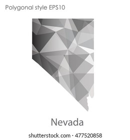Nevada state map in geometric polygonal,mosaic style.Abstract gems triangle,modern design background. Vector illustration EPS10