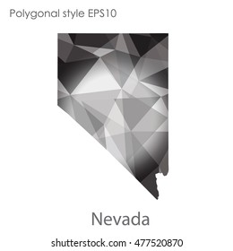 Nevada state map in geometric polygonal,mosaic style.Abstract gems triangle,modern design background. Vector illustration EPS10