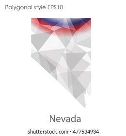 Nevada state map in geometric polygonal,mosaic style.Abstract gems triangle,modern design background. Vector illustration EPS10