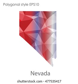 Nevada state map in geometric polygonal,mosaic style.Abstract gems triangle,modern design background. Vector illustration EPS10