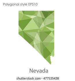 Nevada state map in geometric polygonal,mosaic style.Abstract gems triangle,modern design background. Vector illustration EPS10