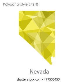 Nevada state map in geometric polygonal,mosaic style.Abstract gems triangle,modern design background. Vector illustration EPS10