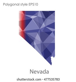 Nevada state map in geometric polygonal,mosaic style.Abstract gems triangle,modern design background. Vector illustration EPS10