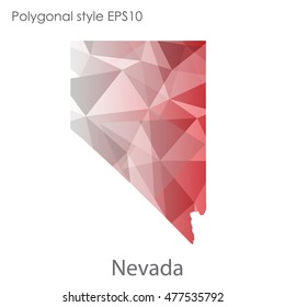 Nevada state map in geometric polygonal,mosaic style.Abstract gems triangle,modern design background. Vector illustration EPS10