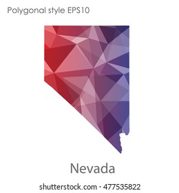 Nevada state map in geometric polygonal,mosaic style.Abstract gems triangle,modern design background. Vector illustration EPS10