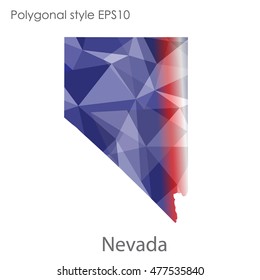 Nevada state map in geometric polygonal,mosaic style.Abstract gems triangle,modern design background. Vector illustration EPS10