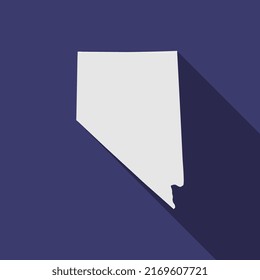 Nevada state map with long shadow