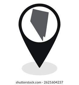 Nevada state map. Map of Nevada state on map pinpoint in black color