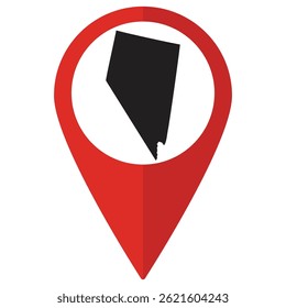 Nevada state map. Map of Nevada state on map pinpoint in red color