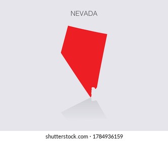 Nevada State Map Outline isolated for infographics and news media. Republican red for political elections in the United States of America.