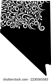 Nevada State Map Outline Vector Design