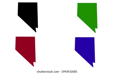 Nevada state map silhouette in the United States