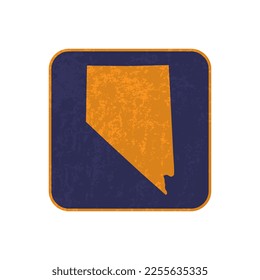 Nevada state map square with grunge texture. Vector illustration.