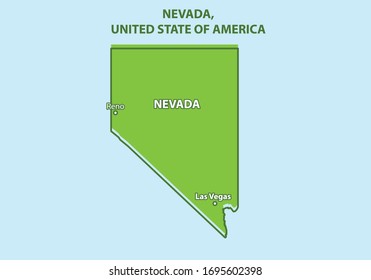 Nevada State Map,  United State of America