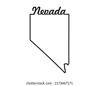 Nevada state map. US state map. Nevada outline symbol. Retro typography. Vector illustration