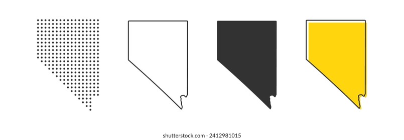 Nevada Staatskarte des Landes USA. Geographische Grenze der amerikanischen Stadt. Vektorgrafik.