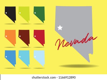 Nevada State Map, Vector EPS 10