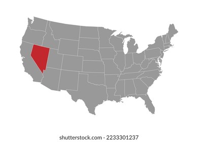 Nevada state map. Vector illustration.