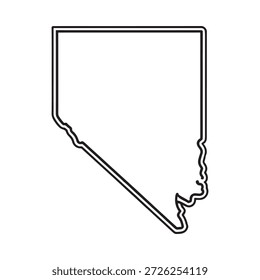 nevada state outline map in black line style