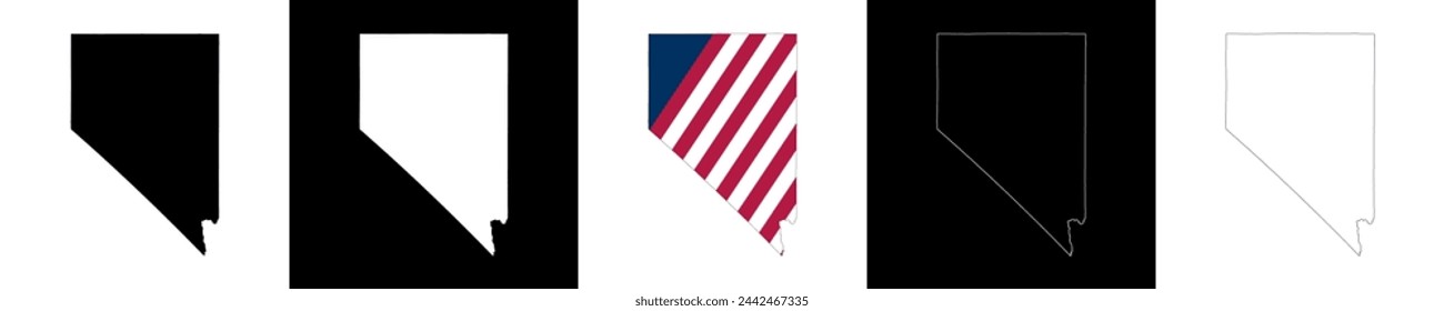 Nevada State Outline Map Set