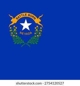 Nevada state square flag. Part of The United States of America. Clean design for print, web, or educational use. Vector illustration.