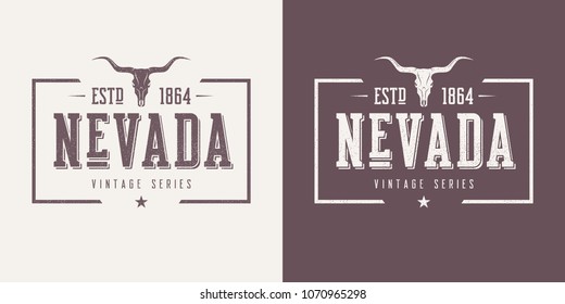 Nevada state textured vintage vector t-shirt and apparel design, typography, print, logo, poster. Global swatches.