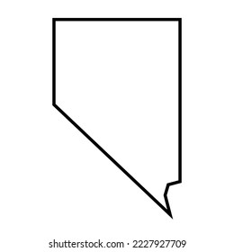 Nevada state of United States of America, USA. Simplified thick black outline map. Simple flat vector illustration