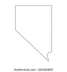 Nevada state of United States of America, USA. Simplified thick black outline map. Simple flat vector illustration