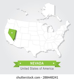 Nevada state. USA administrative map.