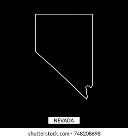 Nevada state of USA map vector outline illustration in black background