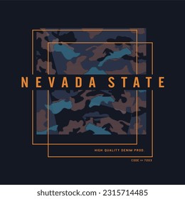 Nevada state,modern typography slogan. abstract design vector illustration for print tee shirt, background, typography, poster and etc. 