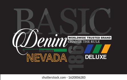 Nevada stylish typography slogan for t-shirt. Leader Generation. Abstract design with the line and grunge style. The Silver State. Vector print, typography, poster. Global swatches.