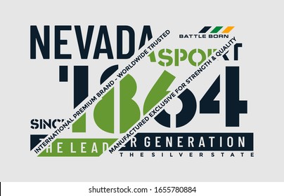Nevada stylish typography slogan for t-shirt. Leader Generation. Abstract design with the line style. Vector print, typography, poster. Global swatches.