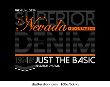 Nevada stylish typography slogan for t-shirt. Leader Generation. Abstract design with line style. Vector print, typography, poster. Global swatches.