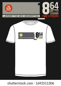 Nevada stylish typography slogan for t-shirt. Leader the new generation. Abstract design with the grunge and denim  style. Vector print, typography, poster. Global swatches.