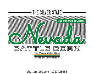 Nevada stylish typography slogan for t-shirt. Leader Generation. Abstract design with the lines style. Vector print, typography, poster. Global swatches.