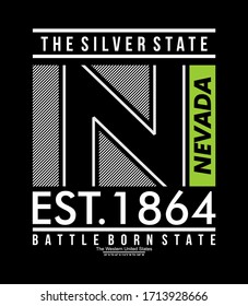 Nevada stylish typography slogan for t-shirt. Leader Generation. Abstract design with the lines style. Vector print, typography, poster. Global swatches.