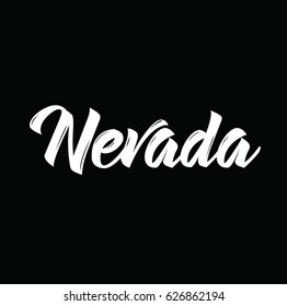 nevada, text design. Vector calligraphy. Typography poster. Usable as background.