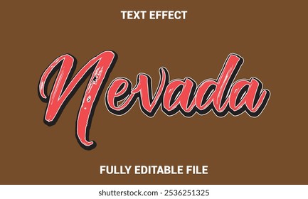 Nevada-Texteffekt auf abstraktem Hintergrund, Jackpot-Bonus, Vektorgrafik-Stil