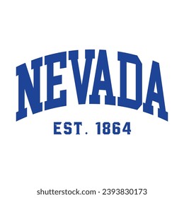 Nevada text effect vector. Editable college t-shirt design printable text effect vector