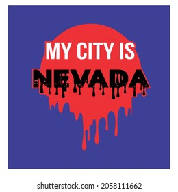 NEVADA text vector, perfect for poster design.