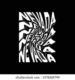 nevada twist design, typography stylish graphic design, for tshirt print, vector illustration
