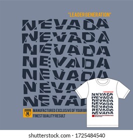 NEVADA Typography Design T-Shirt Print