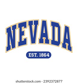 Nevada typography design vector, usa state shirt design vector. Jersey design vector, T-shirt design for usa 