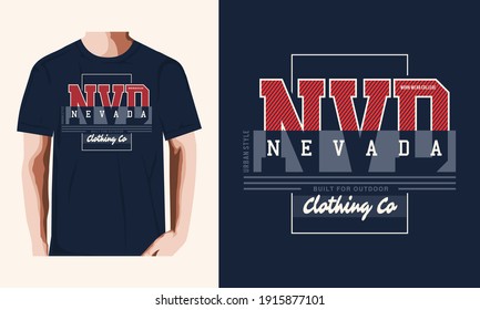 NEVADA typography graphic design, for t-shirt prints, vector illustration
